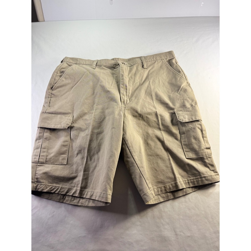 Red Kap Mens Tan Cotton Cargo Work Shorts Size 40 Khaki Utility Rugged